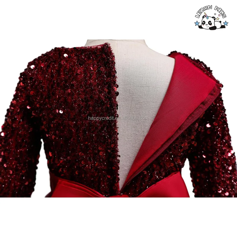 LEZONKIDS - Wholesale Kids Princess Dance Dress Waist Bow Girls Sequin Elegant Dress for Party Birthday Wear